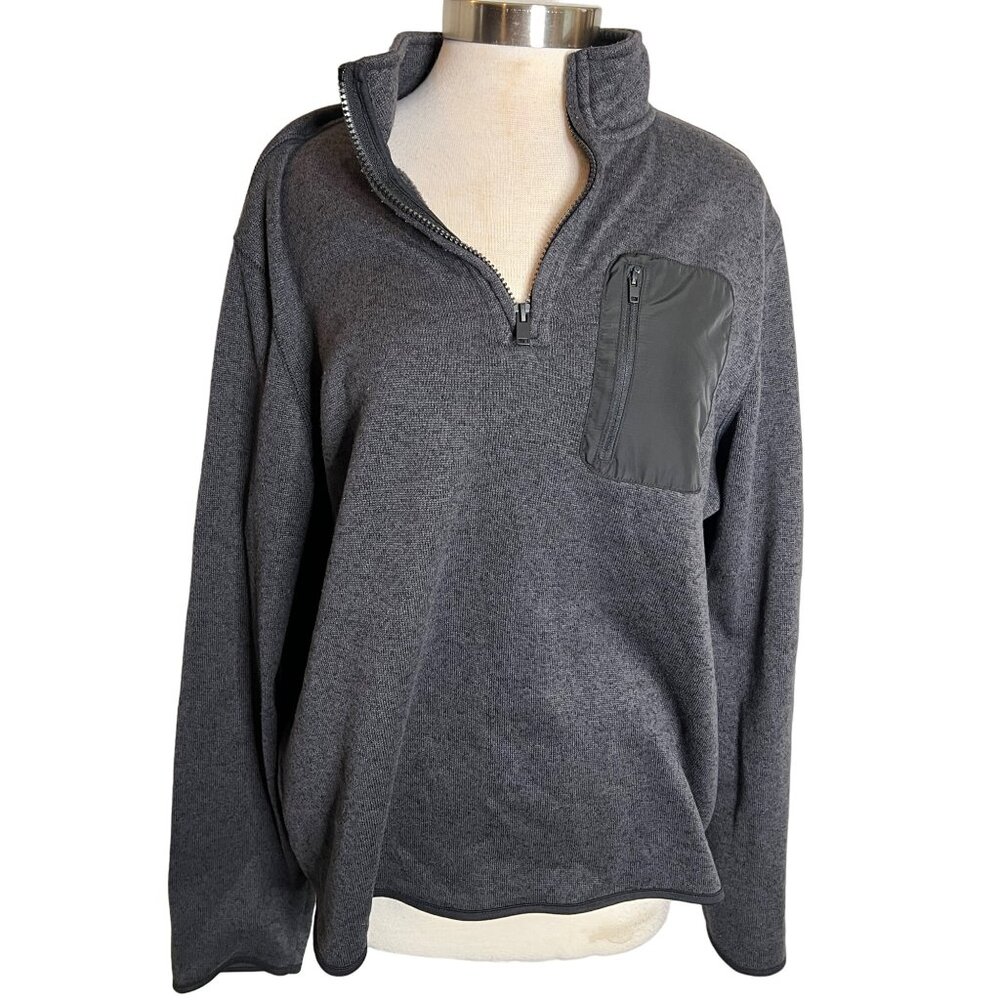 Urban Pipeline Men's 1/4 Zip Pullover Sweater XL Gray